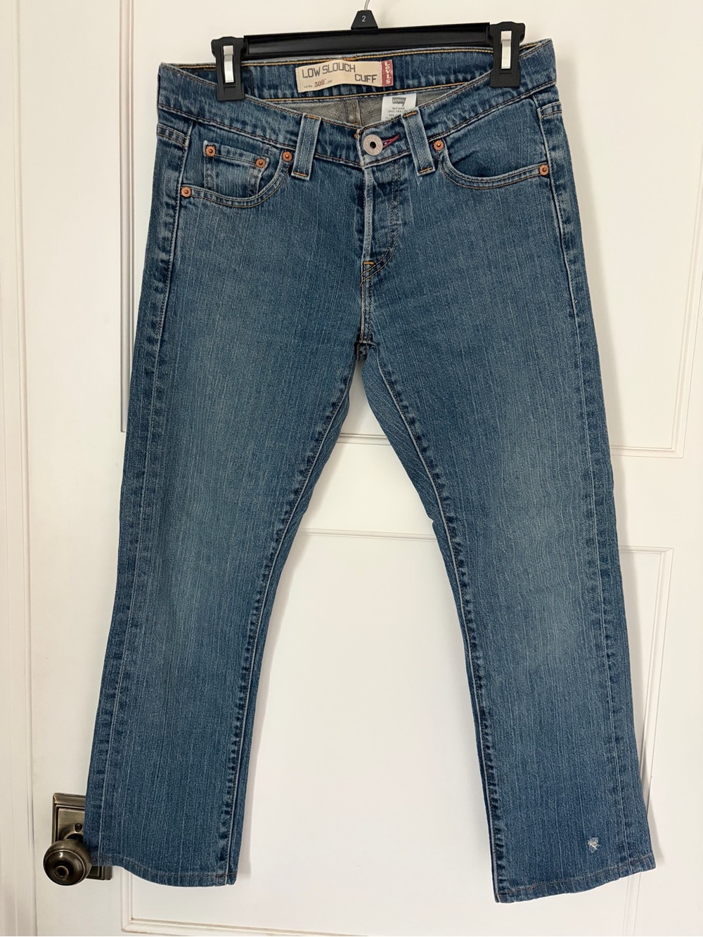 Levi's 509 Low Slouch Cuff Jeans in Medium Blue Denim